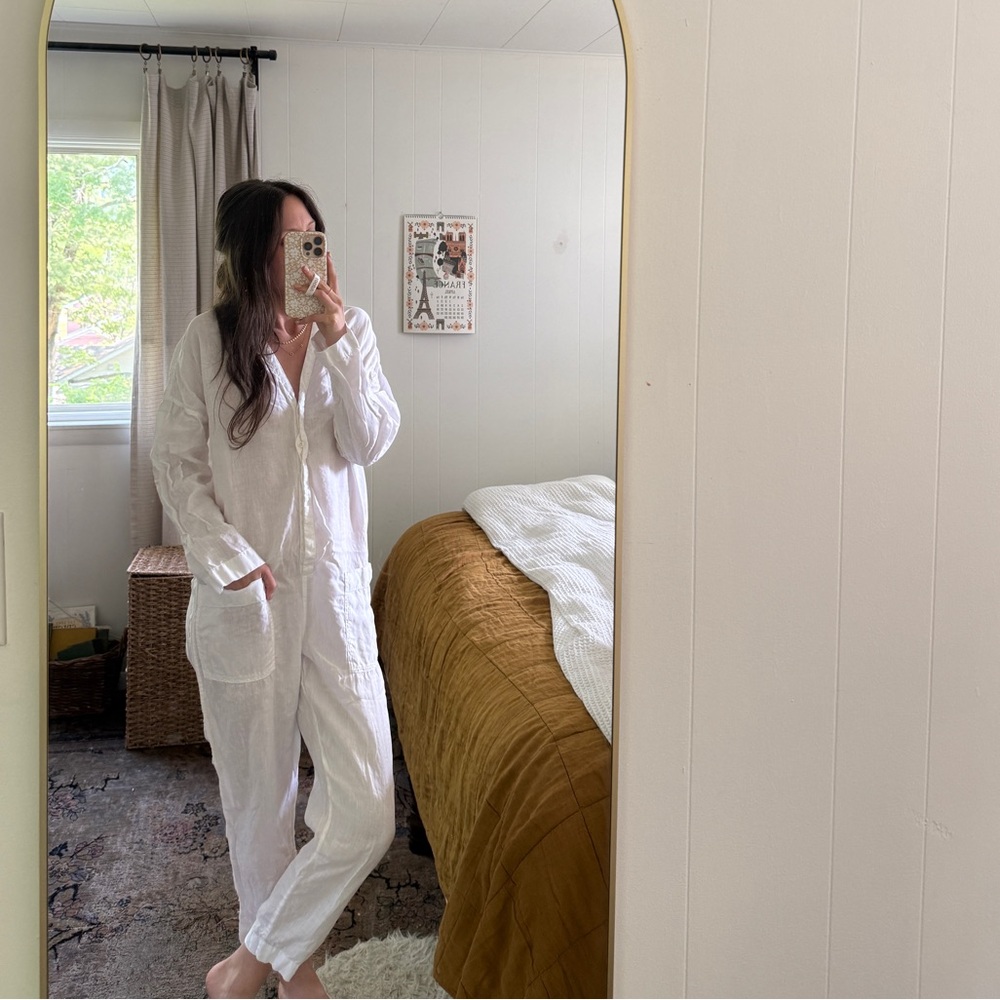 James Perse Los Angeles 100% Linen Romper Jumpsuit